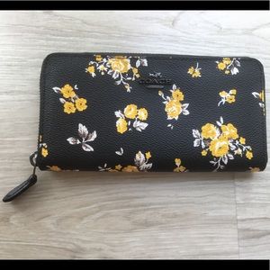 Coach Prairie Flower Print Black Wallet